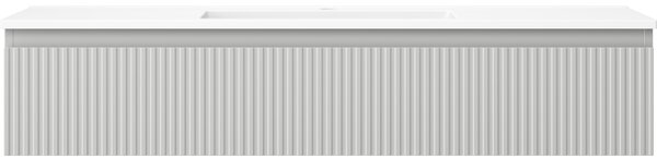 Mexen Rivel, mobilier baie 120 cm cu lavoar Otis, 1 sertar, canelat, gri mat/alb, 91A20-12023-1-BF62-W18M01