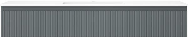 Mexen Rivel, mobilier de baie 140 cm cu lavoar Otis, 1 sertar, canelat, grafit mat/alb mat, 91A20-14023-1-BF66-W18M0