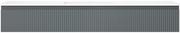 Mexen Rivel, mobilier de baie 160 cm cu lavoar Otis, 1 sertar, canelat, grafit mat/alb mat, 91A20-16023-1-BF66-W18M0