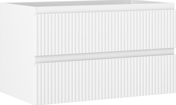 Mexen Rivel, mobilier baie 80 cm, 2 sertare, canelat, alb mat, 91A20-08047-2-BFF01