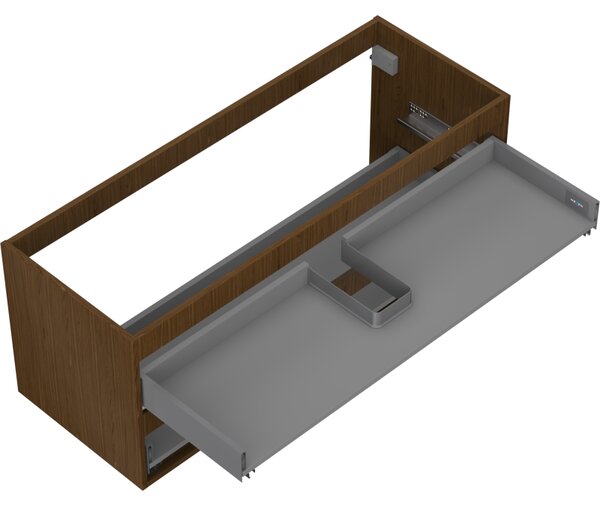 Mexen Box-A, dulap suspendat 120 cm, 2 sertare, nuc, 91AX0-1200-470-2-86
