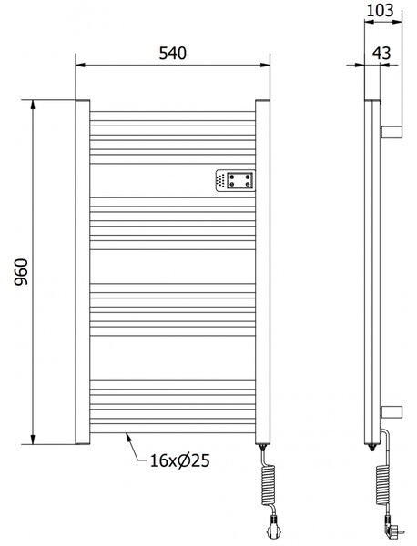 Mexen Aran, element electric de încălzire 960x500 mm, 500 W, alb, W306-0960-540-00-20