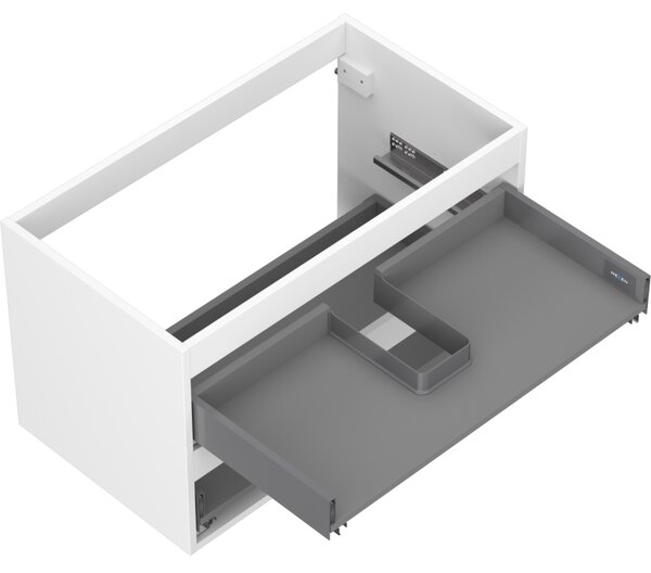 Mexen Box-A, dulap suspendat 80 cm, 2 sertare, alb mat, 91AX0-0800-470-2-01
