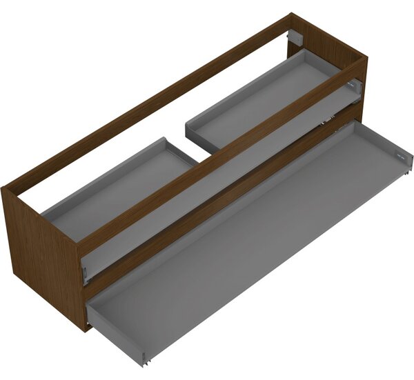 Mexen Box-A, dulap suspendat 160 cm, 2 sertare, nuc, 91AX0-1600-470-2-86