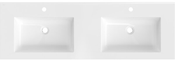 Chiuvetă dublă Mexen Otis pentru instalare încastrată 141 x 46,5 cm, alb lucios, 25181400D