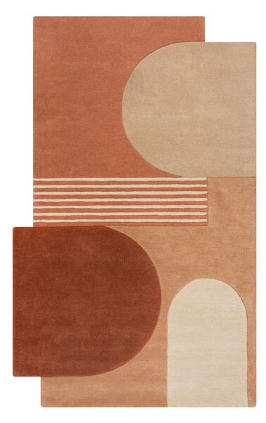 Covor teracotă țesut manual din lână 120x180 cm Lozenge Terracotta – Flair Rugs