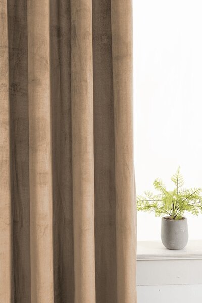 Draperie opaca ELVIO VELVET 140x250 cm, bej Agatat: Inele metalice