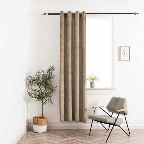 Draperie opaca ELVIO VELVET 140x250 cm, bej Agatat: Inele metalice
