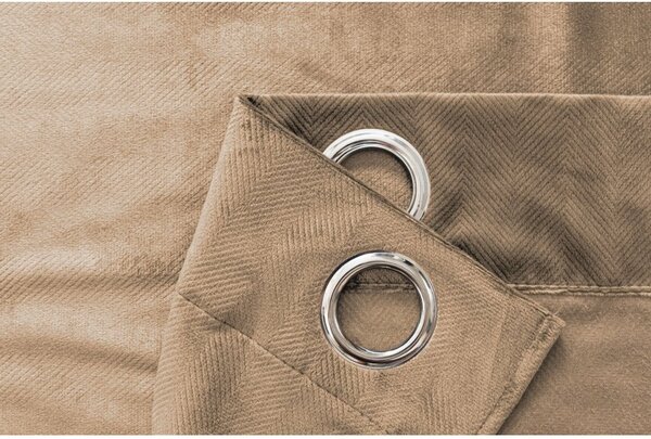Draperie opaca ELVIO VELVET 140x250 cm, bej Agatat: Inele metalice