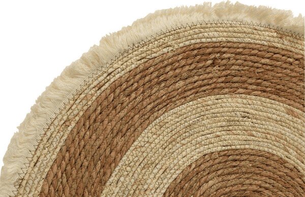 Covor rotund natural VELOR DUO ⌀ 70 cm, bej/maro