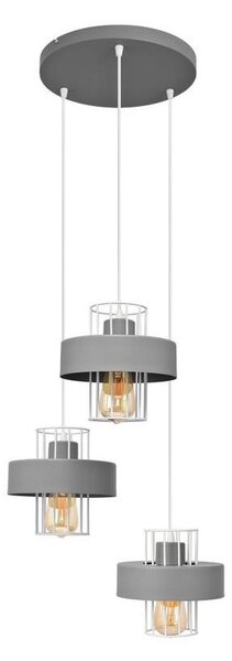 Lustră pe cablu VOLTA 3xE27/60W/230V d. 42 cm gri