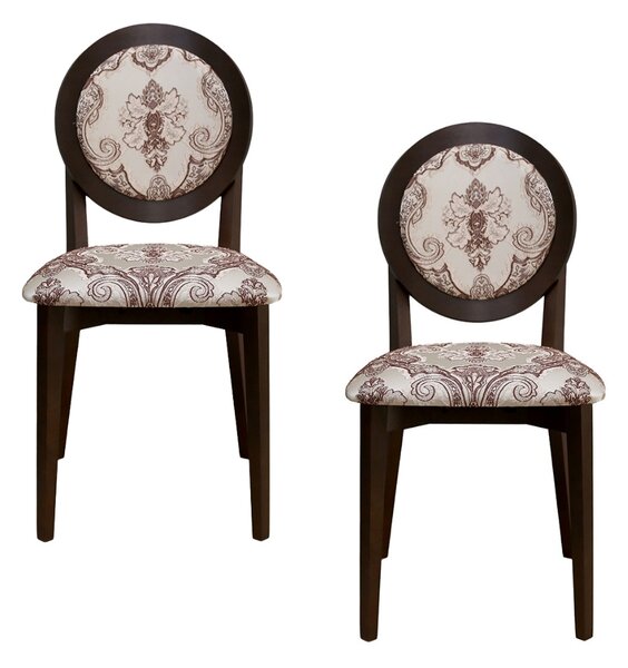 Set 2 scaune dining din lemn de fag Cosmo M, cadru nuc, textil Shalimar 2A