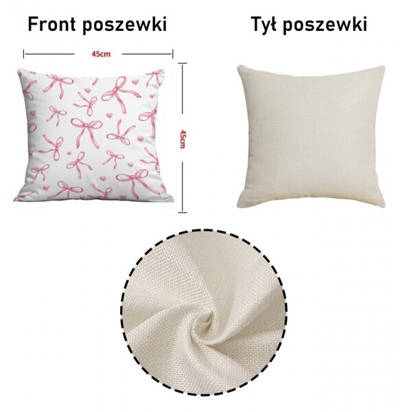Husa pentru perna PINKABELLE 45x45 cm, alb