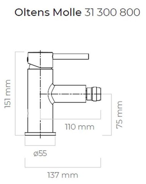 Oltens Molle baterie bideu stativ auriu strălucitor 31300800