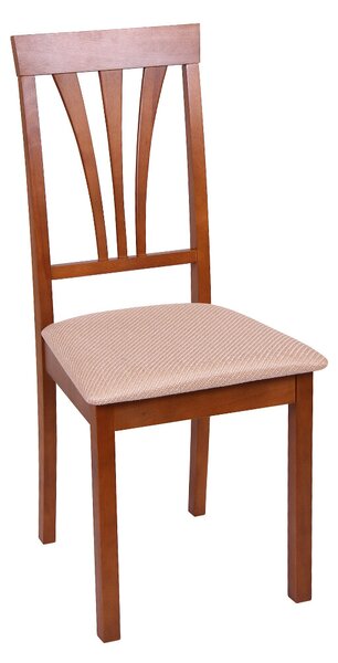 Set 2 scaune dining din lemn de fag Nika 7, cadru alun, textil Brighton bej
