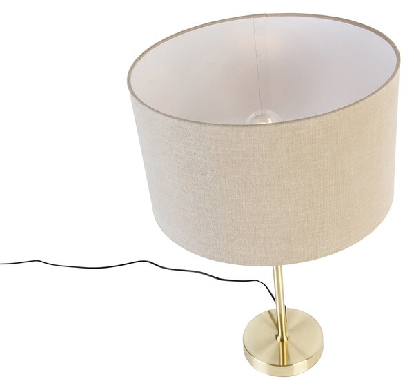 Lampă de masă aurie reglabilă cu abajur maro deschis 35 cm - Parte