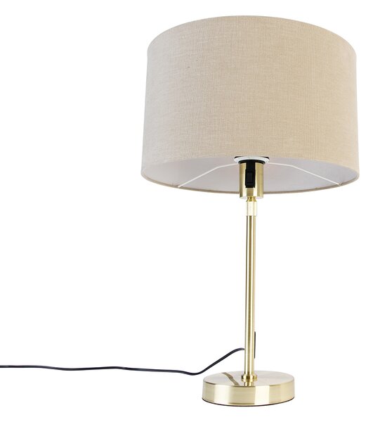 Lampă de masă aurie reglabilă cu abajur maro deschis 35 cm - Parte