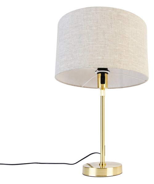 Lampă de masă aurie reglabilă cu abajur gri deschis 35 cm - Parte