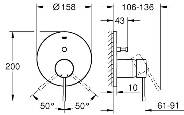 Grohe Essence baterie cadă-duș ascuns Brushed Warm Sunset 24058DL1