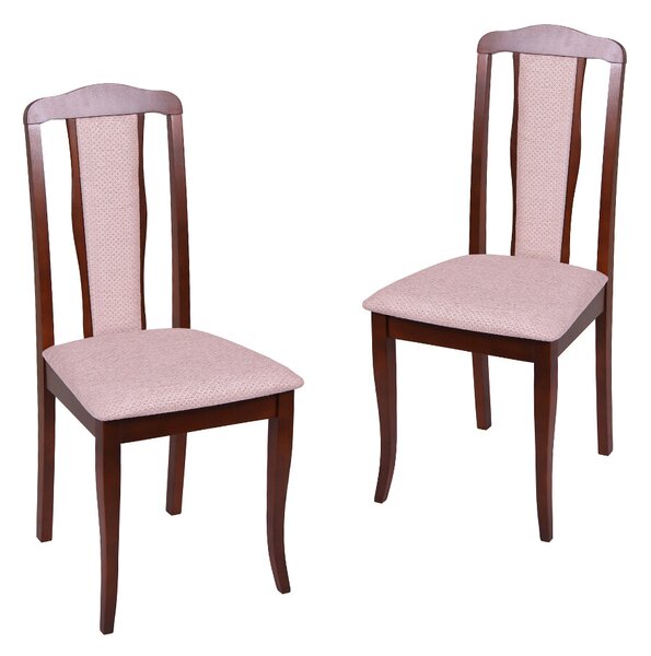 Set 2 scaune dining din lemn de fag Sevilla, cadru nuc, textil Regent plain 03