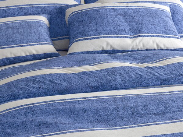 Lenjerie de pat din bumbac Renforce BLUE LINE albastru Dimensiunile lenjeriei: 70 x 90 cm | 140 x 200 cm