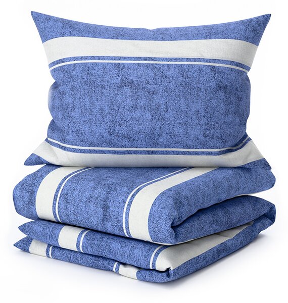 Lenjerie de pat din bumbac Renforce BLUE LINE albastru Dimensiunile lenjeriei: 70 x 90 cm | 140 x 200 cm