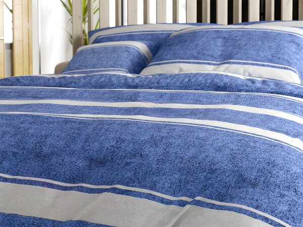 Lenjerie de pat din bumbac Renforce BLUE LINE albastru Dimensiunile lenjeriei: 70 x 90 cm | 140 x 200 cm