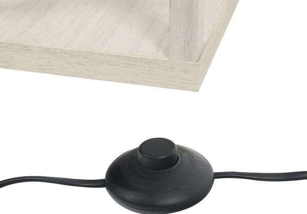 HOMCOM Lampă de podea cu rafturi integrate, Suport E27, 40W, Design Modern din MDF, 26x26x160cm, Stejar | Aosom Romania