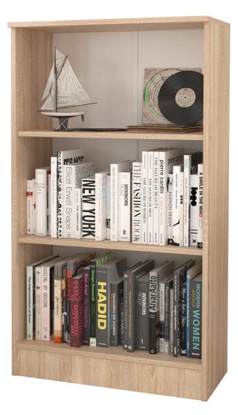 Biblioteca haaus Flint, 2 Polite, Stejar Sonoma, 70 x 32 x 122 cm