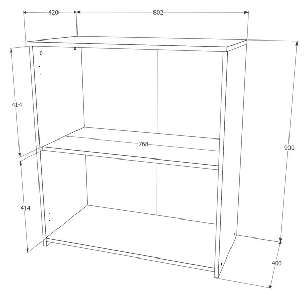 Comoda haaus Creta, 2 Usi, Stejar Sonoma, 80 x 42 x 90 cm