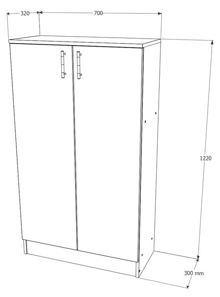 Biblioteca haaus Flint, 2 Usi, Stejar Sonoma, 70 x 32 x 122 cm