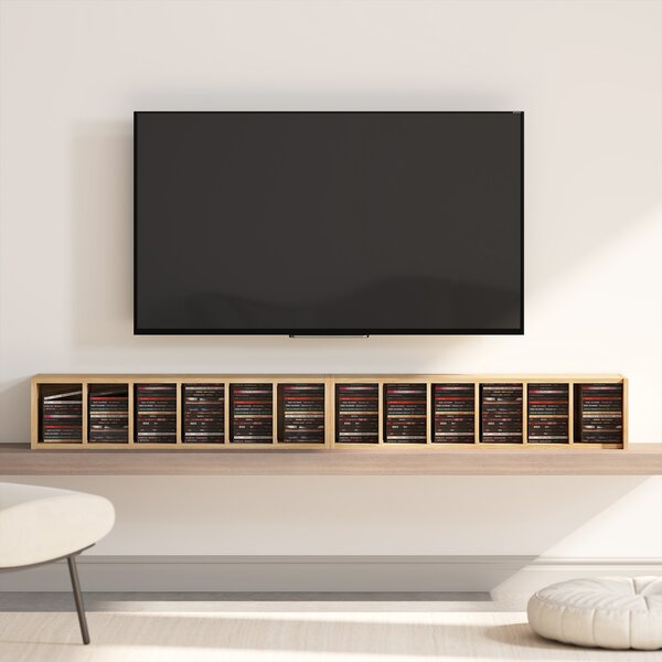 HOMCOM Set de 2 Mobili Suport CD cu Polițe Reglabile, Raft pentru 204 CD-uri Compact, Mobilier cu 12 Compartimente, pentru Living, Dormitor, Birou, 21x22,5x88,5cm, Culoare Lemn | Aosom Romania