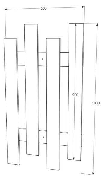 Cuier haaus Stick, Alb, 100 x 60 cm
