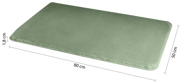Gedy Gedy, covoraș de baie FUZZY, 50x80cm, 100% poliester, anti-alunecare, verde, 96FY508007