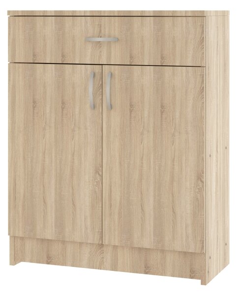 Comoda haaus Tisa, 1 Sertar, 2 Usi, Stejar Sonoma, 80 x 35 x 100 cm