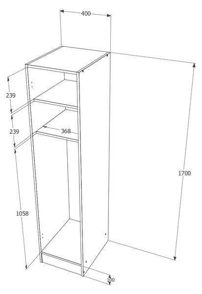 Dulap haaus Remi, O Usa, Stejar Sonoma, 40 x 51 x 170 cm