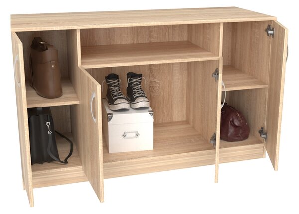 Comoda haaus Remi, 4 Usi, Stejar Sonoma, 135 x 50 x 80 cm