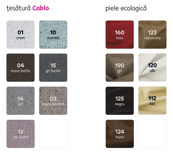 KONDELA Colţar în formă de U, piele eco alb, stânga, BITER U