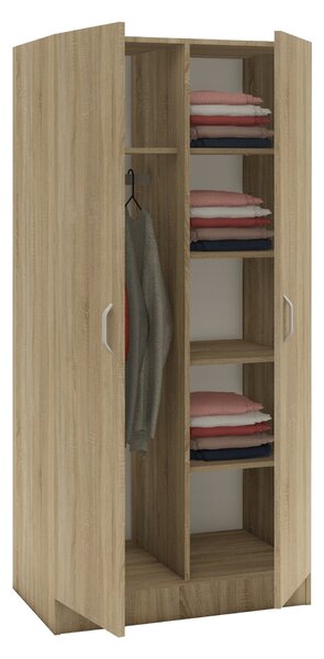 Dulap haaus Remi, 2 Usi, cu polite, Stejar Sonoma, 80 x 51 x 170 cm