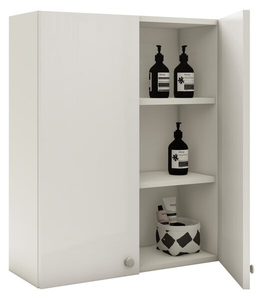 Corp haaus Zaria, Suspendat, 2 Usi, Alb lucios/Alb, MDF, L 60 x l 22 x H 72 cm