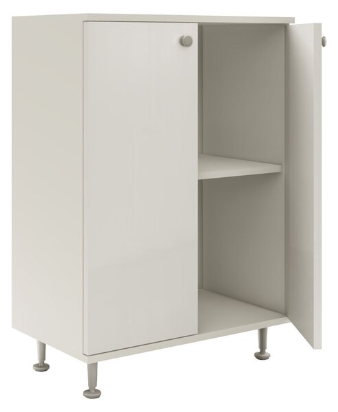 Corp haaus Zaria, 2 Usi, Alb lucios/Alb, MDF, L 60 x l 35 x H 85 cm