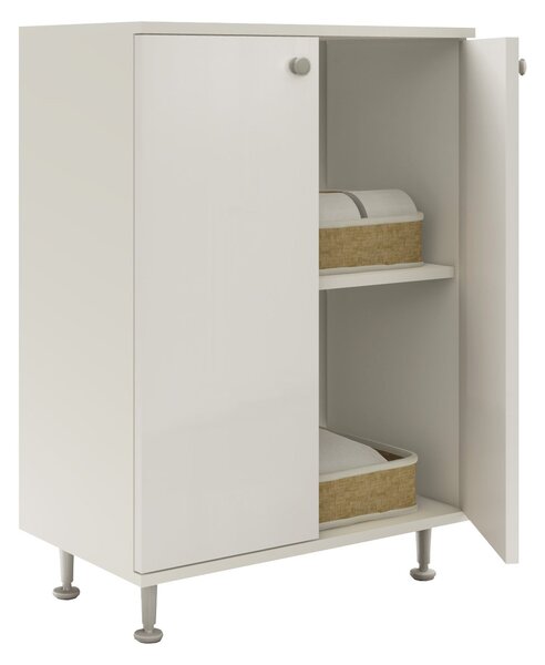 Corp haaus Zaria, 2 Usi, Alb lucios/Alb, MDF, L 60 x l 35 x H 85 cm