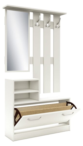 Cuier haaus Lyon, Alb, L 85 x l 24 x H 180 cm