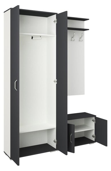 Set haaus V8, Antracit/Alb, L 132 cm