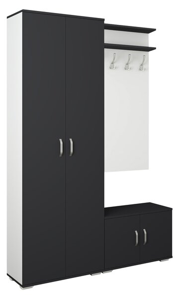 Set haaus V8, Antracit/Alb, L 132 cm