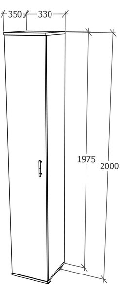 Dulap haaus Como, 1 Usa, Antracit/Alb, L 33 x l 35 x H 200 cm