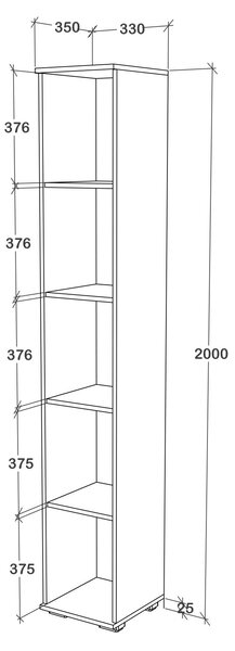 Dulap haaus Como, 1 Usa, Antracit/Alb, L 33 x l 35 x H 200 cm