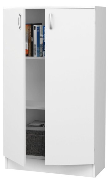 Biblioteca haaus Flint, 2 Usi, Alba, 70 x 32 x 122 cm