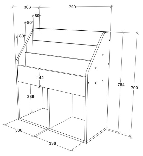 Raft haaus Lugo, Alb, 72 x 31 x 79 cm