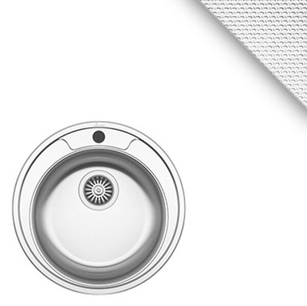 Chiuveta haaus Sanobi, 1 Cuva universala, Inox texturat, pe blat, D 49 cm